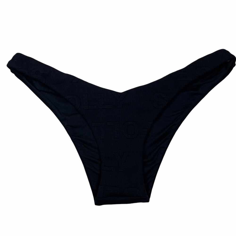 Seafolly Your Type Logo Hipster Bikini Bottom Black Size 10